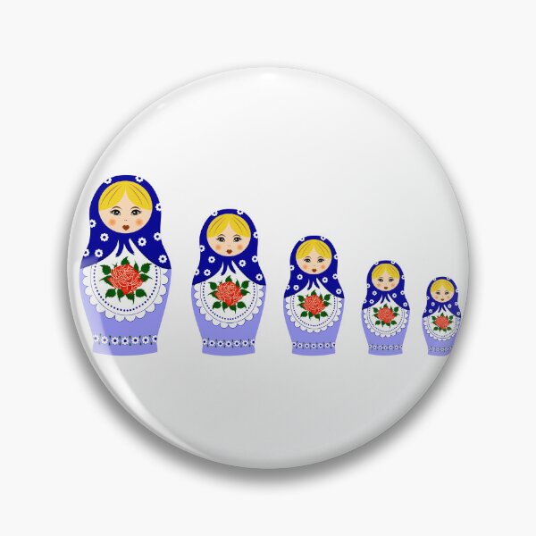 Item preview, Blue russian matryoshka nesting dolls designed and sold by pixxart.