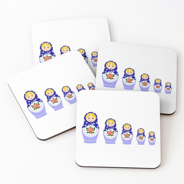 Item preview, Blue russian matryoshka nesting dolls designed and sold by pixxart.
