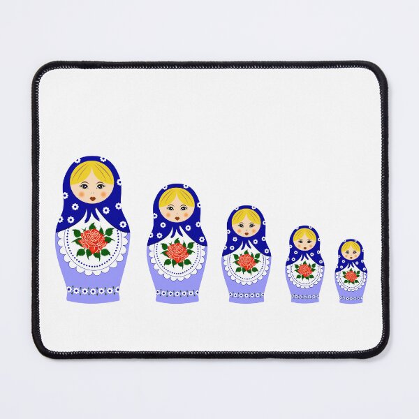 Item preview, Blue russian matryoshka nesting dolls designed and sold by pixxart.