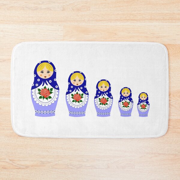 Item preview, Blue russian matryoshka nesting dolls designed and sold by pixxart.