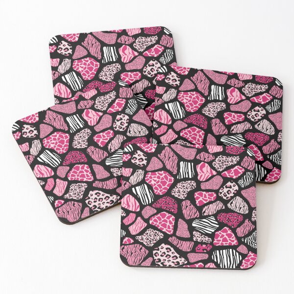 Item preview, African Safari Wild Animal Fur Patchwork Pattern Pink designed and sold by VintageStyle.