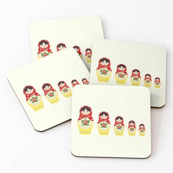 Item preview, Red russian matryoshka nesting dolls designed and sold by pixxart.