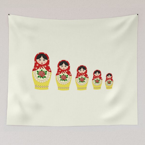 Item preview, Red russian matryoshka nesting dolls designed and sold by pixxart.