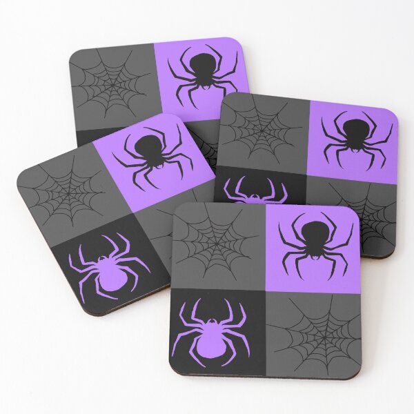 Item preview, Purple grey and black checkered with spiders and webs designed and sold by DemonicGloom.