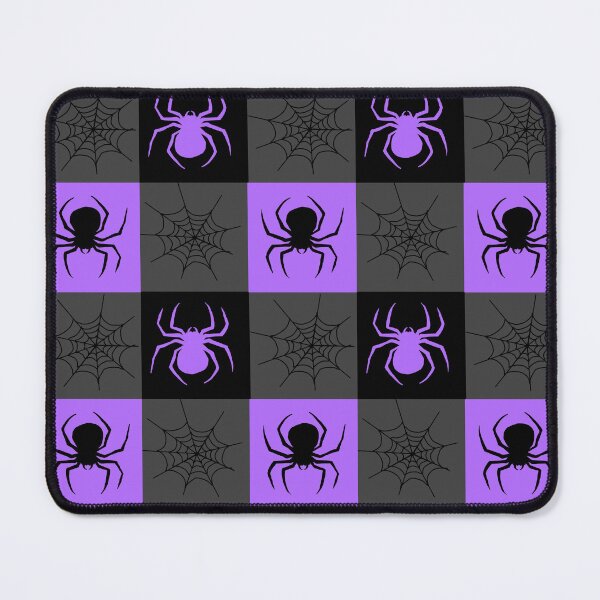 Item preview, Purple grey and black checkered with spiders and webs designed and sold by DemonicGloom.