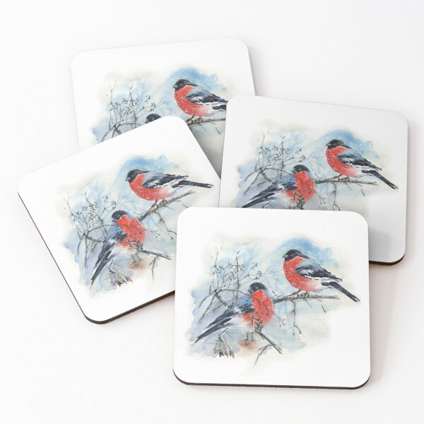 Item preview, Watercolor snowfinches in an enchanted forest designed and sold by KAPSULA.