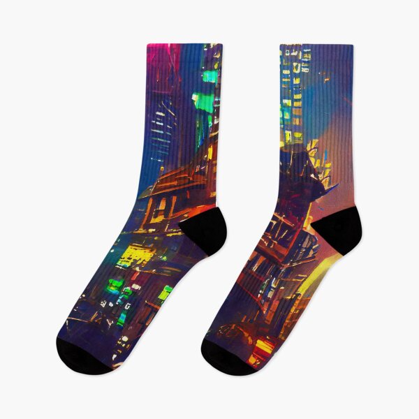 Item preview, Cyberpunk Cityscape designed and sold by AM FineArtPrints.