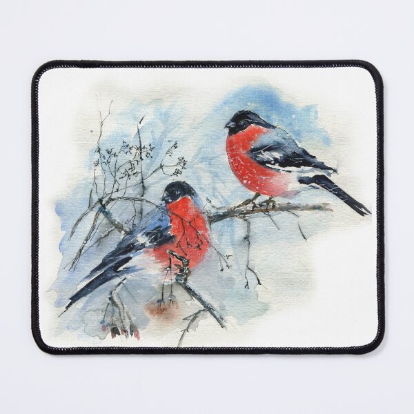 Item preview, Watercolor snowfinches in an enchanted forest designed and sold by KAPSULA.