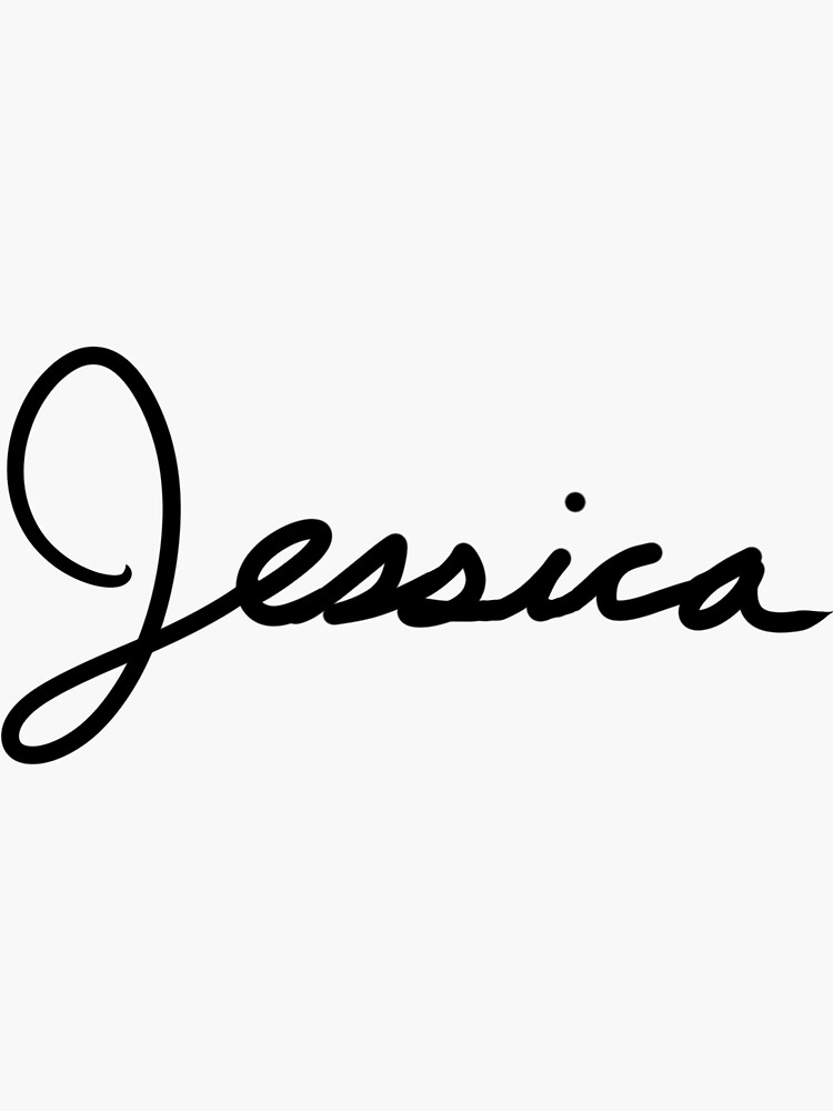 handwritten-name-jessica-sticker-by-squeegle-redbubble