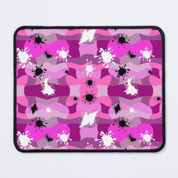 Item preview, Ink Spots On Pink Abstract Geometric Pattern - Black Ink Spot | White Ink Spot designed and sold by Delandor.