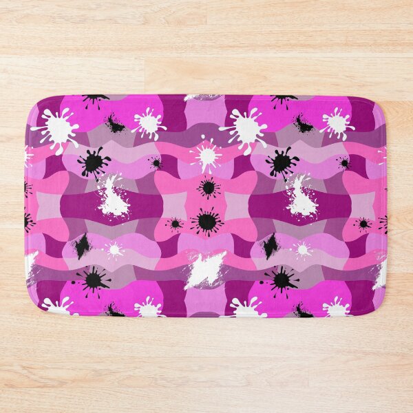 Item preview, Ink Spots On Pink Abstract Geometric Pattern - Black Ink Spot | White Ink Spot designed and sold by Delandor.