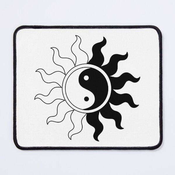 Item preview, Yin Yang symbol sun in black white designed and sold by pixxart.