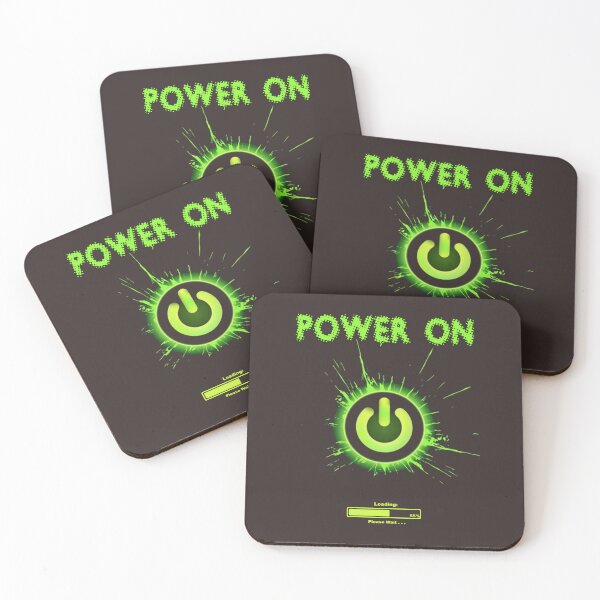 Item preview, Green Power On Button with Power Symbol & Loading Symbol designed and sold by WearWolfDesigns.