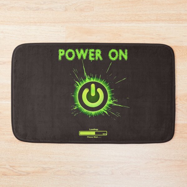 Item preview, Green Power On Button with Power Symbol & Loading Symbol designed and sold by WearWolfDesigns.