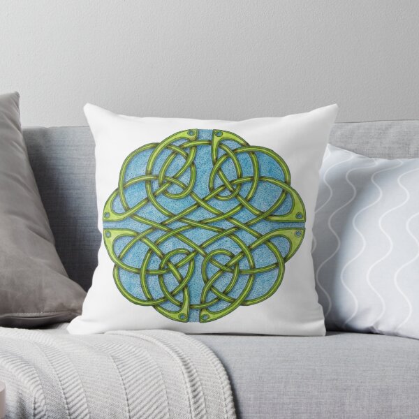 Celtic Full Lunette - colour Throw Pillow