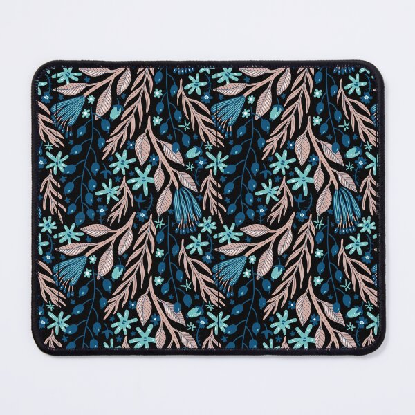 Item preview, Beige Black and Blue Abstract Flower Art designed and sold by alchemytree.
