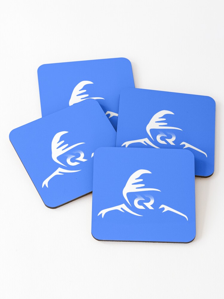 Thumbnail 1 of 5, Coasters (Set of 4), Decred privacy - DCR Blue © v3 (Design timestamped by https://timestamp.decred.org/) designed and sold by OfficialCryptos.