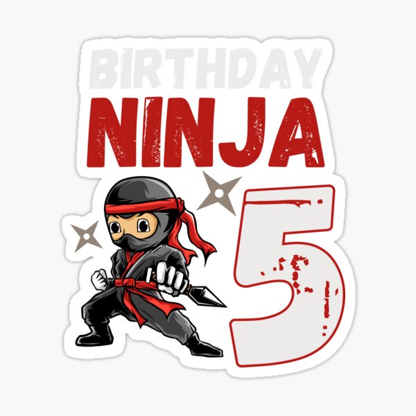 Cadeau enfant 5 ans anniversaire ninja lapin' Autocollant