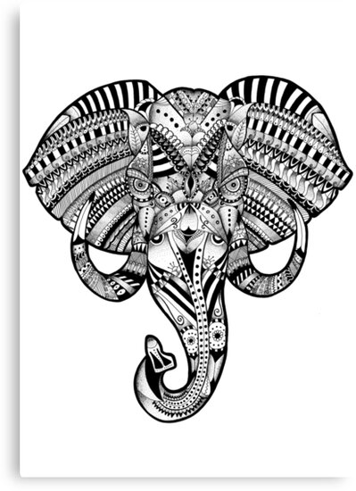 "Mandala-Elefant" Leinwanddrucke von Raven Taylor | Redbubble