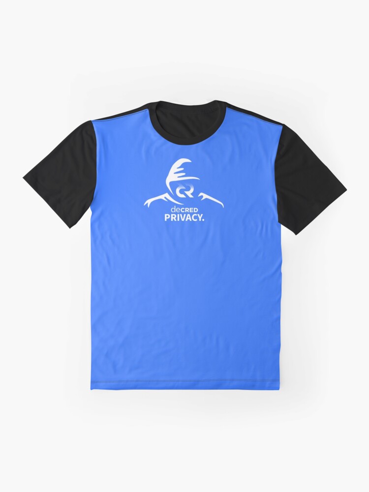 Thumbnail 4 of 5, Graphic T-Shirt, Decred privacy - DCR Blue © v1 (Design timestamped by https://timestamp.decred.org/) designed and sold by OfficialCryptos.