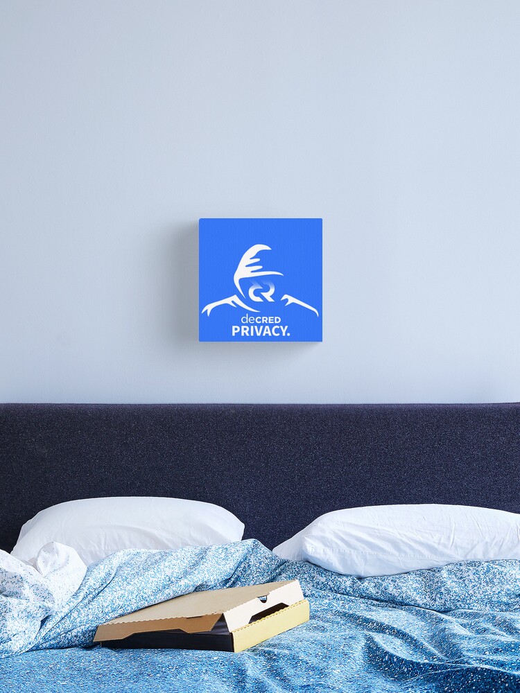 Thumbnail 1 of 3, Canvas Print, Decred privacy - DCR Blue © v1 (Design timestamped by https://timestamp.decred.org/) designed and sold by OfficialCryptos.