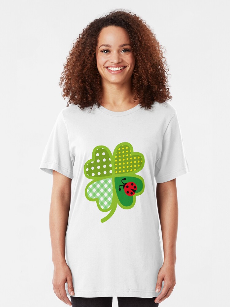 Multicolored Four-Leaf Clover Women Tee Short-Sleeve