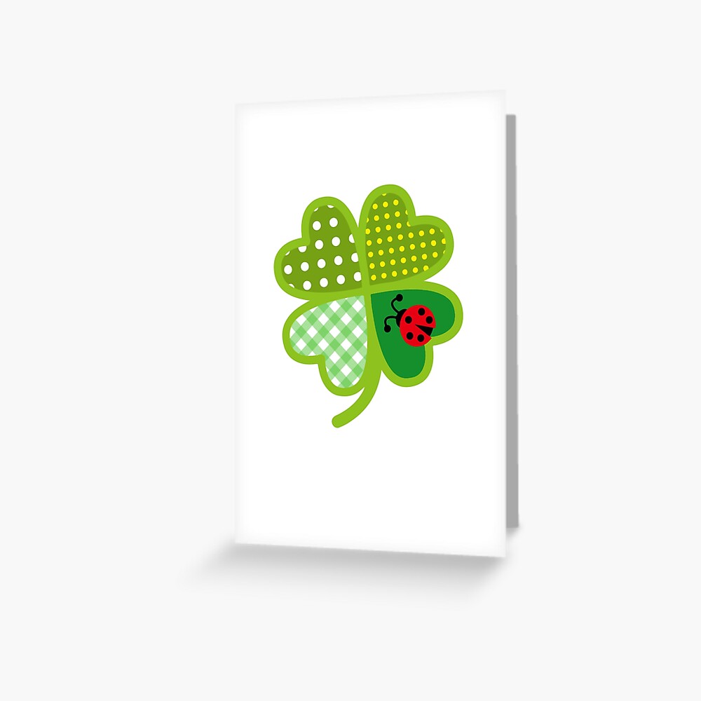 Details about   Good Luck Green Four Leaf Clover Irish Hologram Card New with Envelope