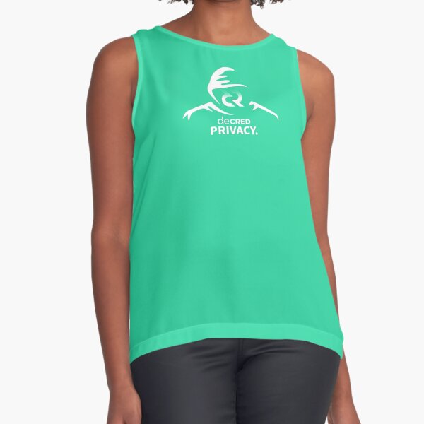 Decred privacy - DCR Turquoise © v1 (Design timestamped by https://timestamp.decred.org/) Sleeveless Top