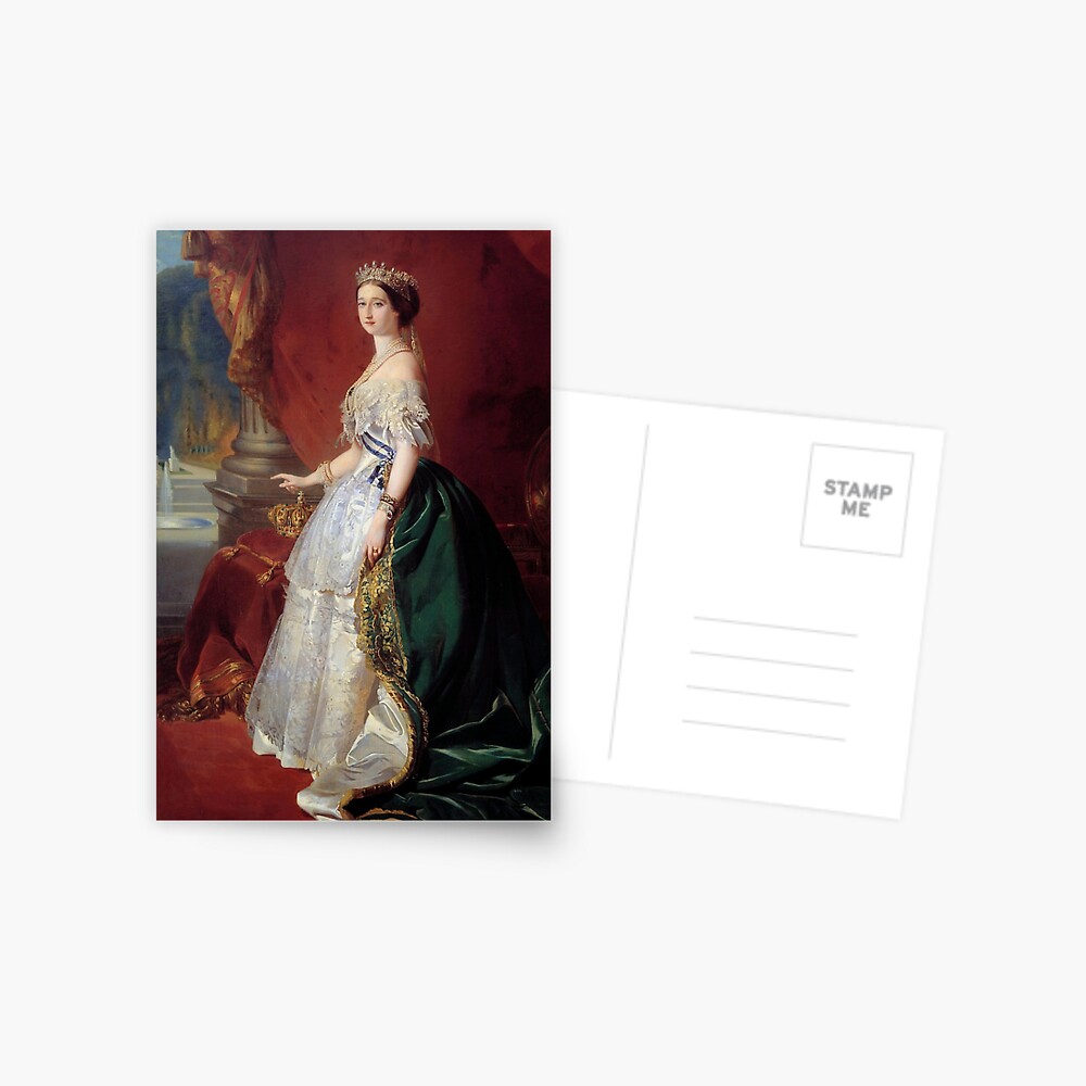 Empress Eugénie in Court Dress (1860) - after Franz Xaver Winterhalter  Postcard for Sale by SALON DES ARTS
