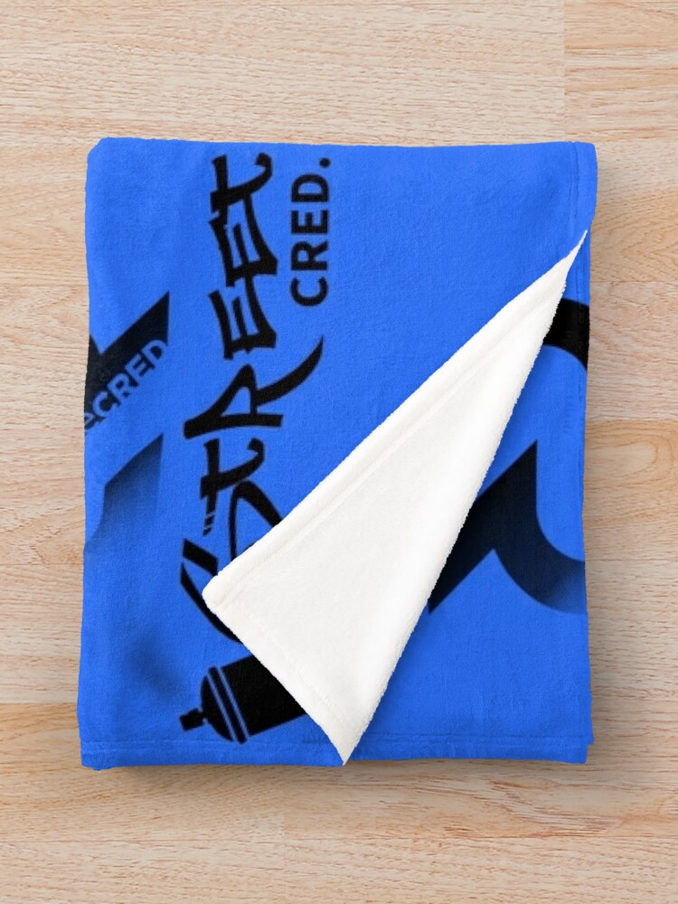 Thumbnail 3 of 6, Throw Blanket, Street Cred - DCR Blue © v2 (Design timestamped by https://timestamp.decred.org/) designed and sold by OfficialCryptos.