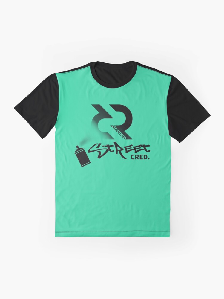 Alternate view of Street Cred - DCR Turquoise © v2 (Design timestamped by https://timestamp.decred.org/) Graphic T-Shirt
