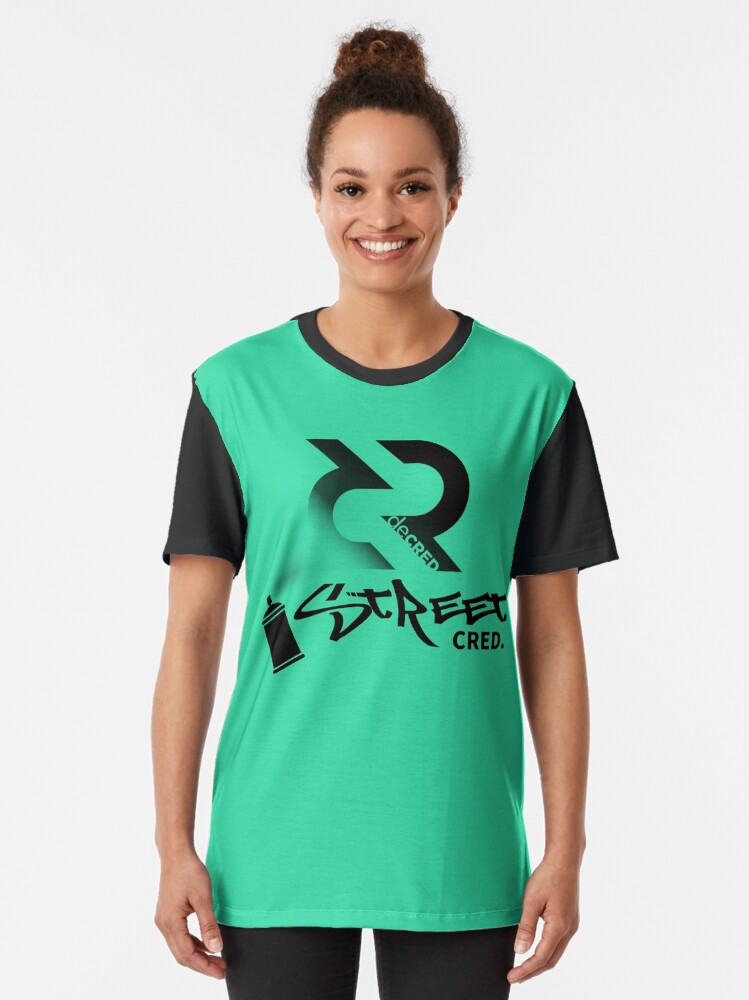Alternate view of Street Cred - DCR Turquoise © v2 (Design timestamped by https://timestamp.decred.org/) Graphic T-Shirt