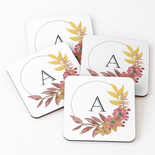 Aperçu de l'œuvre Lettre A Cerceau d'aquarelle d'automne créée et vendue par PippinPrints.