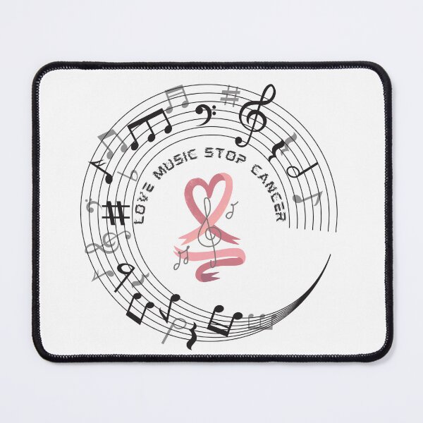 Item preview, LOVE MUSIC STOP CANCER - Circle of musical notes designed and sold by OMdesign10.