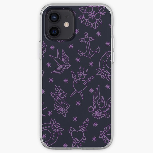 doodle pattern. traditional tattoo flash illustration iPhone Soft Case