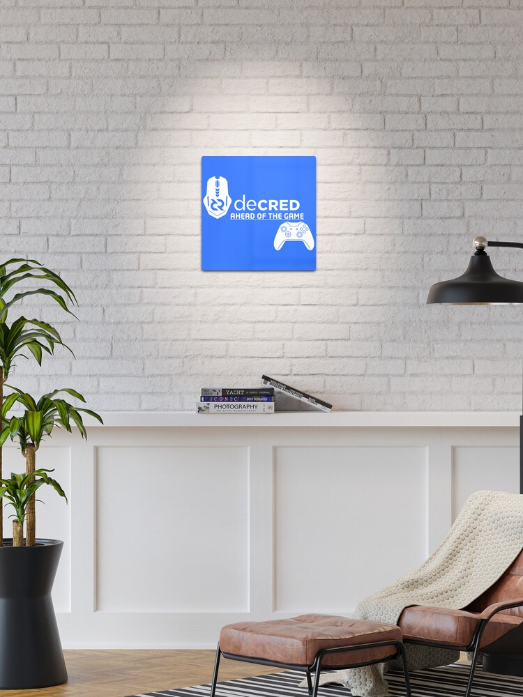 Thumbnail 1 of 4, Metal Print, Decred ahead of the game - DCR Blue © v1 (Design timestamped by https://timestamp.decred.org/) designed and sold by OfficialCryptos.