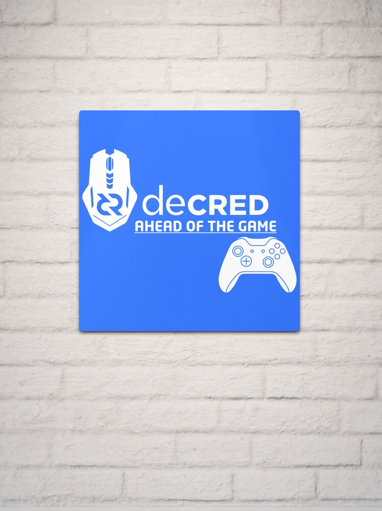Thumbnail 2 of 4, Metal Print, Decred ahead of the game - DCR Blue © v1 (Design timestamped by https://timestamp.decred.org/) designed and sold by OfficialCryptos.