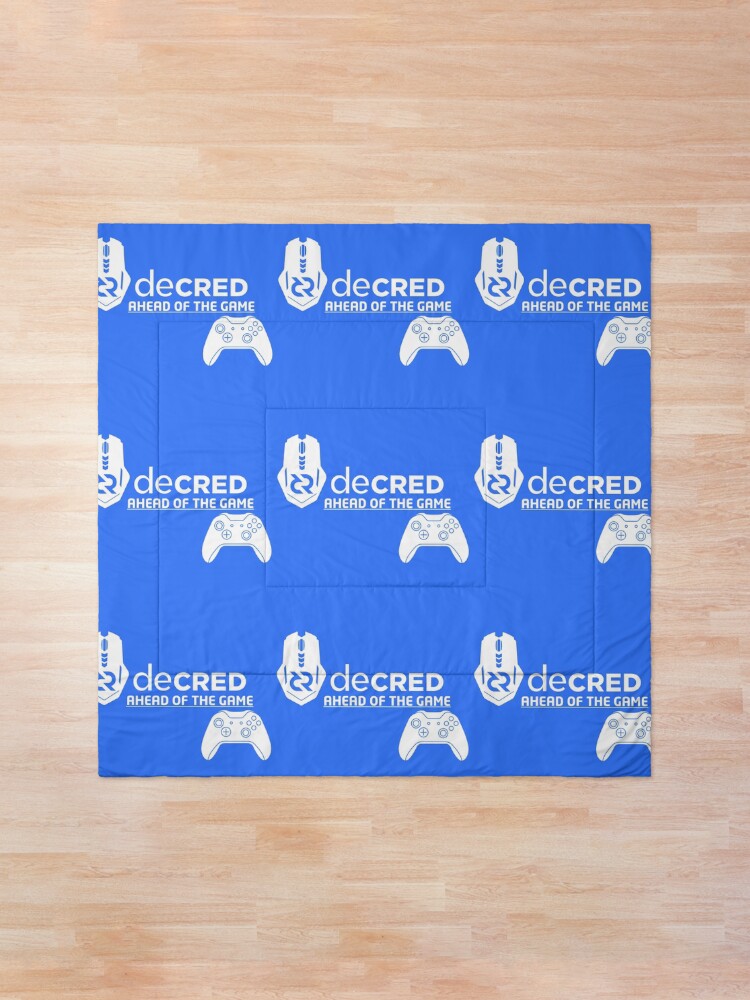 Thumbnail 1 of 6, Comforter, Decred ahead of the game - DCR Blue © v1 (Design timestamped by https://timestamp.decred.org/) designed and sold by OfficialCryptos.