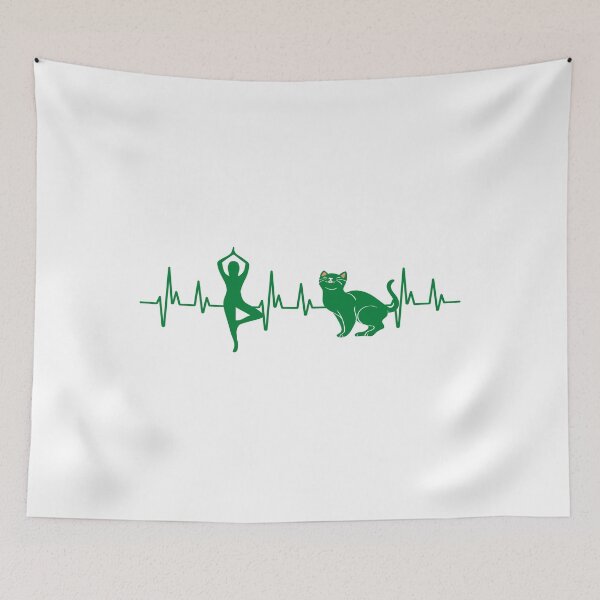 Item preview, All I need is yoga and my cat - Heartbeat Gift Essential designed and sold by Tomsthreadz.