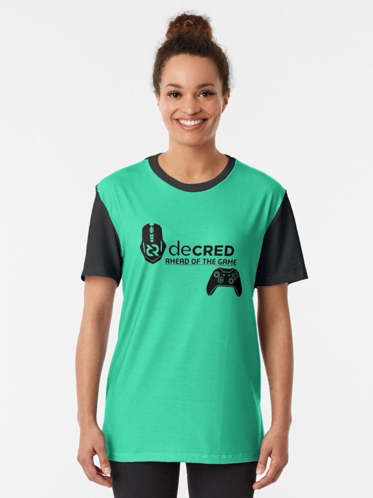 Alternate view of Decred ahead of the game - DCR Turquoise © v2 (Design timestamped by https://timestamp.decred.org/) Graphic T-Shirt