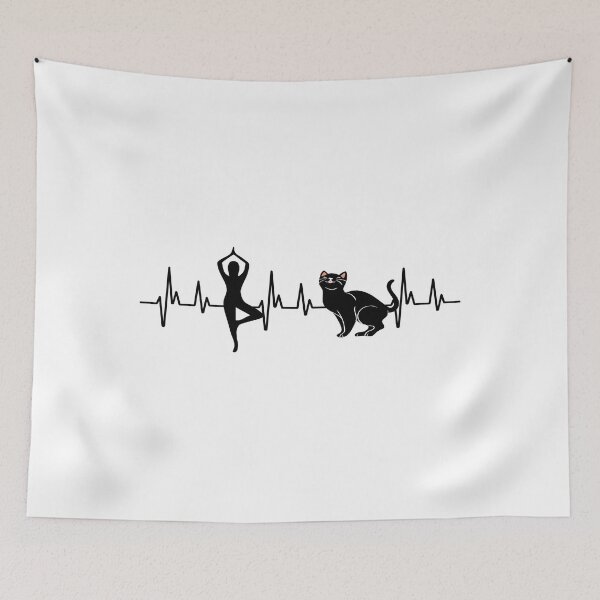 Item preview, All I need is yoga and my cat - Heartbeat Gift Essential designed and sold by Tomsthreadz.