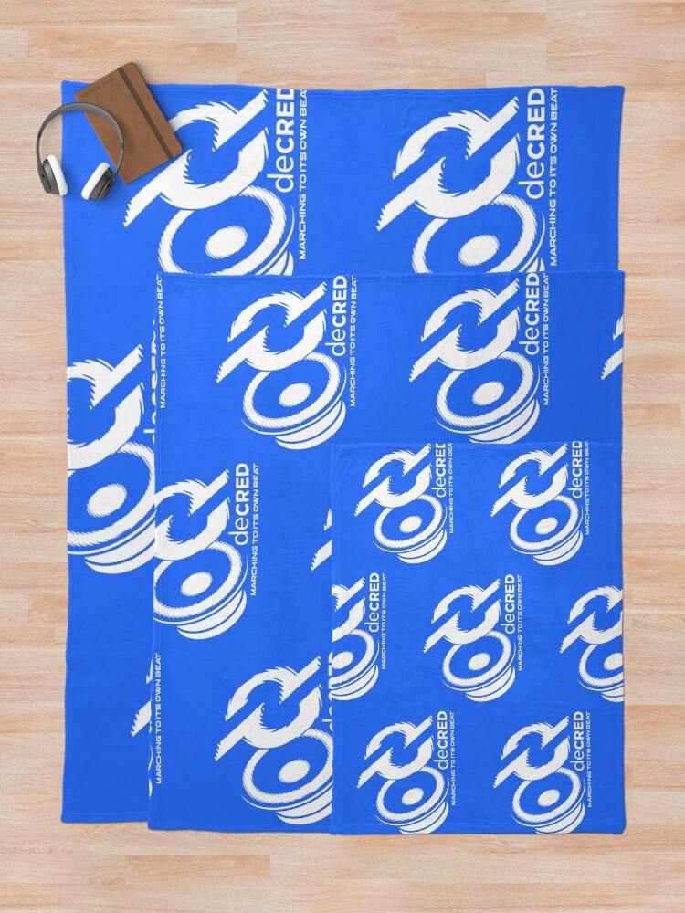 Thumbnail 5 of 6, Throw Blanket, Decred Beat - DCR Blue © v1 (Design timestamped by https://timestamp.decred.org/) designed and sold by OfficialCryptos.