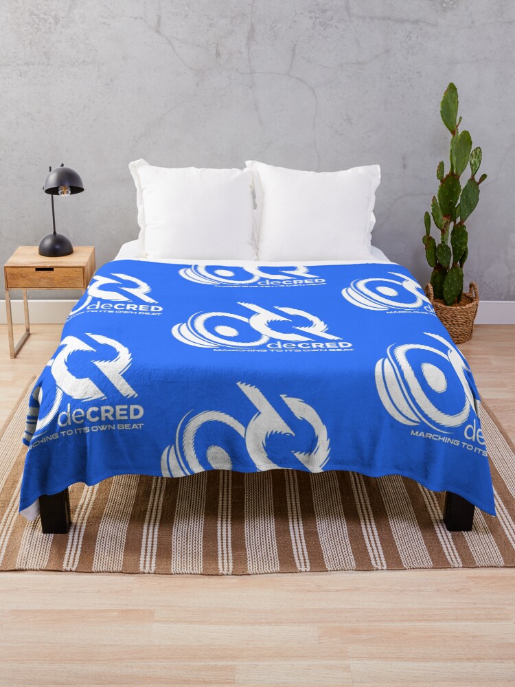 Thumbnail 1 of 6, Throw Blanket, Decred Beat - DCR Blue © v1 (Design timestamped by https://timestamp.decred.org/) designed and sold by OfficialCryptos.