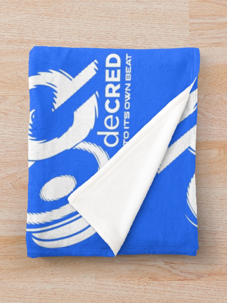 Thumbnail 3 of 6, Throw Blanket, Decred Beat - DCR Blue © v1 (Design timestamped by https://timestamp.decred.org/) designed and sold by OfficialCryptos.