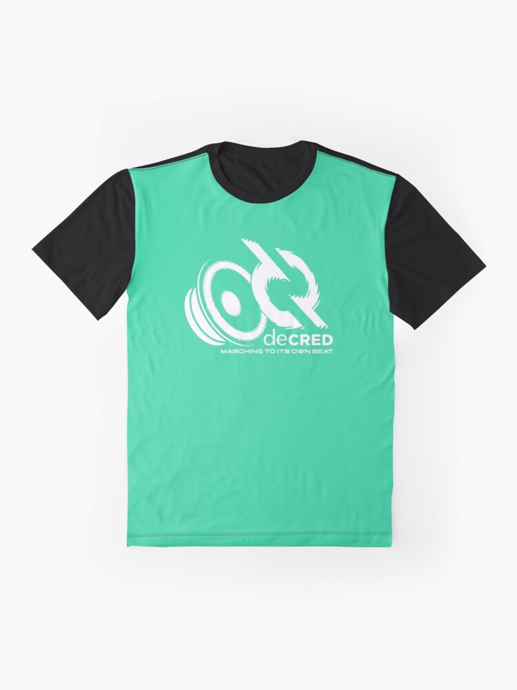 Alternate view of Decred Beat - DCR Turquoise © v1 (Design timestamped by https://timestamp.decred.org/) Graphic T-Shirt