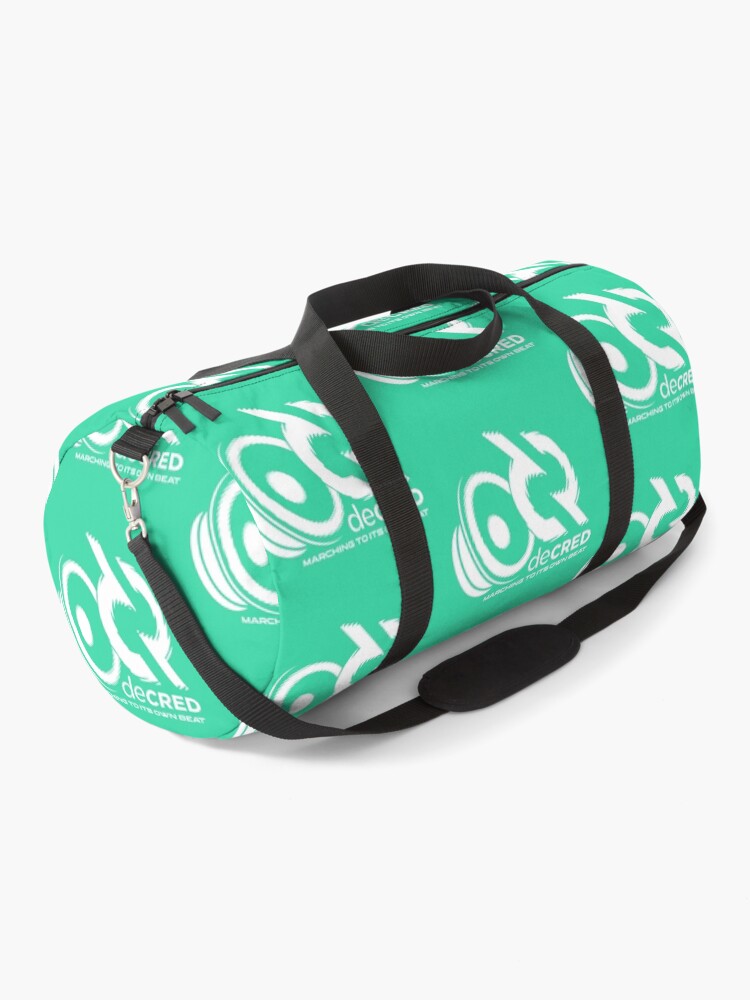 Thumbnail 1 of 3, Duffle Bag, Decred Beat - DCR Turquoise © v1 (Design timestamped by https://timestamp.decred.org/) designed and sold by OfficialCryptos.