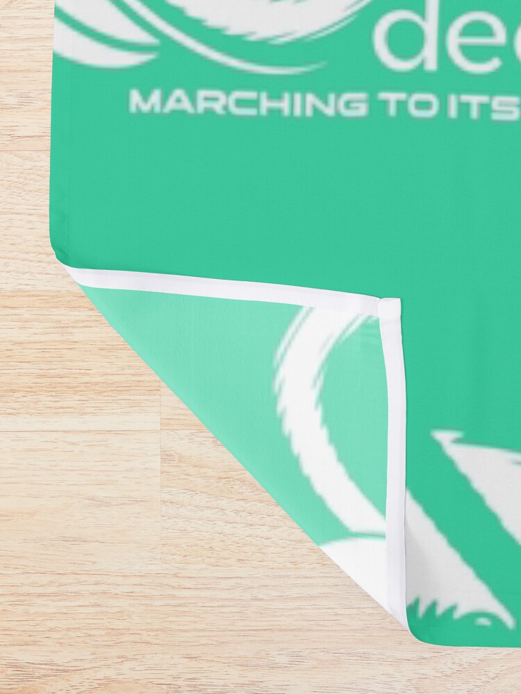 Thumbnail 2 of 5, Shower Curtain, Decred Beat - DCR Turquoise © v1 (Design timestamped by https://timestamp.decred.org/) designed and sold by OfficialCryptos.