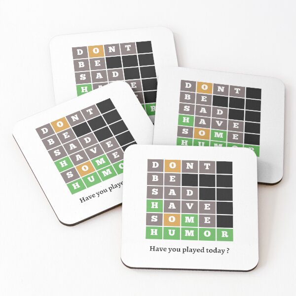 Item preview, Dont be sad have some humor Wordle Obsessed Puzzle Grid Game designed and sold by Nepaz-Designs.