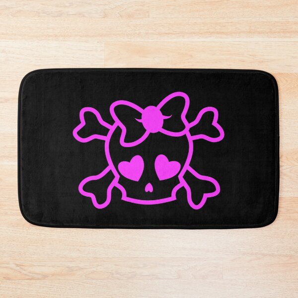 Item preview, Pink girly emo skull with bow teenage girl on black designed and sold by pixxart.