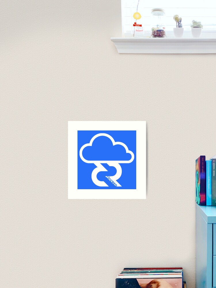 Thumbnail 1 of 3, Art Print, Decred Lightning Network - DCR Blue © v1 (Design timestamped by https://timestamp.decred.org/) designed and sold by OfficialCryptos.